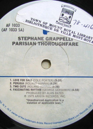 Stephane Grappelli* : Parisian Thoroughfare (LP, Album)