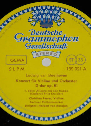 Ludwig Van Beethoven - Christian Ferras, Herbert von Karajan, Berliner Philharmoniker : Violinkonzert D-Dur (LP)