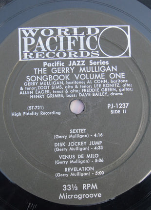 Gerry Mulligan And The Sax Section : The Gerry Mulligan Songbook Volume 1 (LP, Album, Mono)