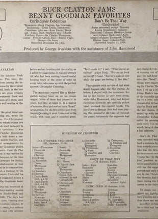 Buck Clayton With His All-Stars : Buck Clayton Jams Benny Goodman (LP, Mono)