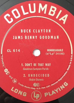 Buck Clayton With His All-Stars : Buck Clayton Jams Benny Goodman (LP, Mono)