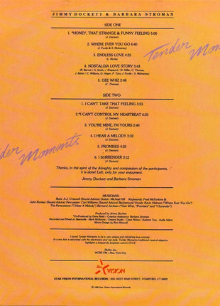 Jimmy Dockett & Barbara Stroman : Tender Moments (LP, Album)