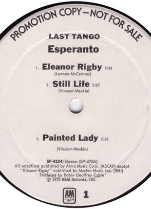 Esperanto (5) : Last Tango (LP, Album, Promo)