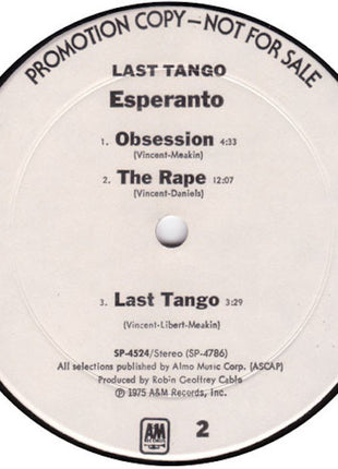 Esperanto (5) : Last Tango (LP, Album, Promo)