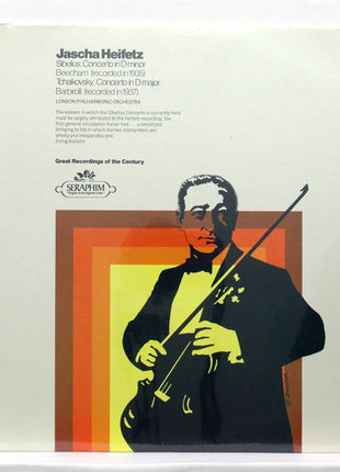 Jascha Heifetz, Sibelius*, Beecham* / Tchaikovsky*, Barbirolli*, London Philharmonic Orchestra : Concerto In D Minor / Concerto In D Major (LP, Comp, Mono)