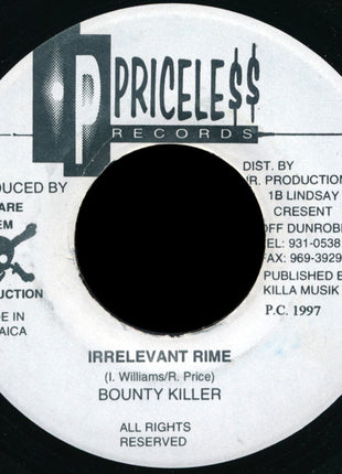 Bounty Killer : Irrelevant Rime (7")