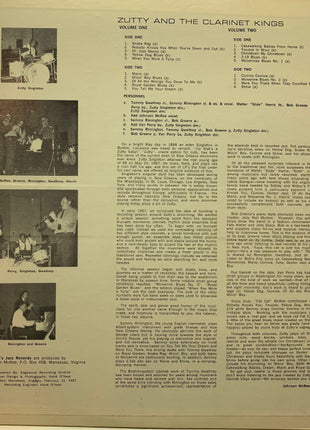 Zutty And The Clarinet Kings : Volume Two (LP, Album, RE)
