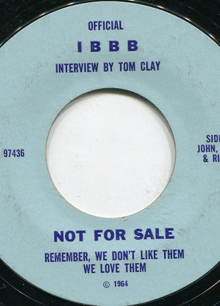 Tom Clay And The Beatles : Remember, We Don't Like Them We Love Them (7", Promo, Styrene)