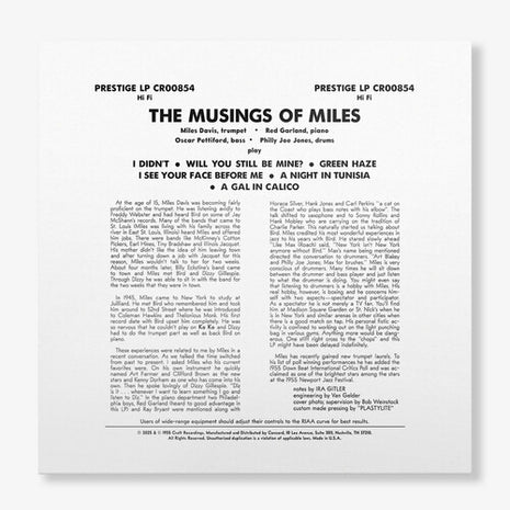 Miles Davis - The Musings Of Miles (Original Jazz Classics Series) (Vinyl) (New (N))