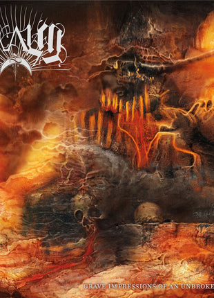 the album cover for Qaalm - Grave Impressions of an Unbroken Arc