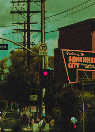 the album cover for Origami Angel - Somewhere City