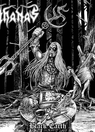 the album cover for Sathanas - Black Earth