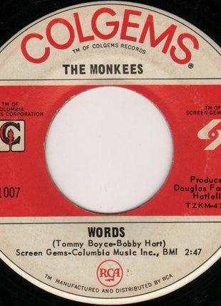The Monkees : Pleasant Valley Sunday / Words (7", Single, Roc)