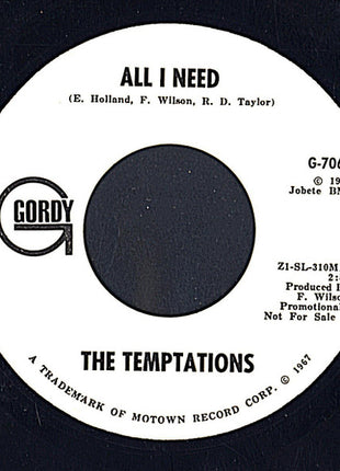 The Temptations : All I Need  (7", Promo)