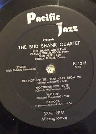 Bud Shank Quartet Featuring Claude Williamson : Bud Shank (LP, Album, Mono)