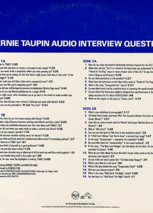Bernie Taupin : An Interview With Bernie Taupin (2xLP, Promo)