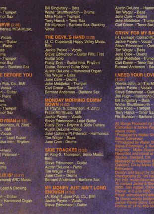 Jackie Payne Steve Edmonson Band : Partners In The Blues (CD, Album)