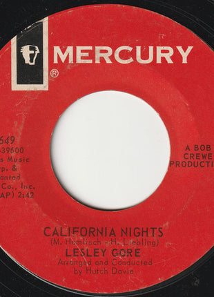 Lesley Gore : California Nights (7", Single, Styrene, Mer)