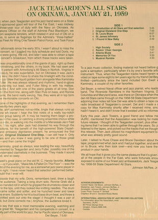 The Jack Teagarden All-Stars : On Okinawa, January 21, 1959 (LP)
