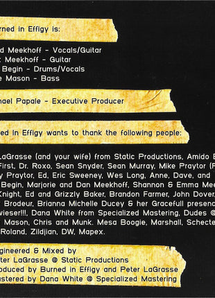 Burned In Effigy : Burned In Effigy (CD, Album)