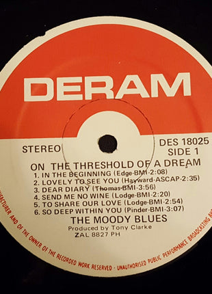 The Moody Blues : On The Threshold Of A Dream (LP, Album, RE, Gat)