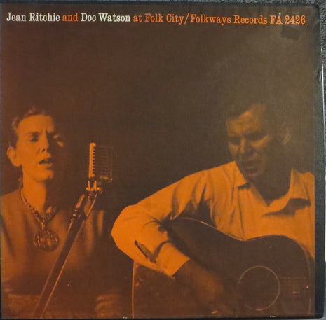 Jean Ritchie And Doc Watson : Jean Ritchie And Doc Watson At Folk City (LP, Album, RE, Red)