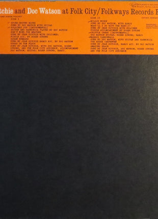 Jean Ritchie And Doc Watson : Jean Ritchie And Doc Watson At Folk City (LP, Album, RE, Red)