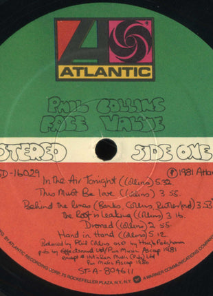 Phil Collins : Face Value (LP, Album, Mon)