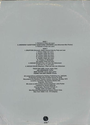 Focus (2) : Live At The Rainbow (LP, Album, Son)