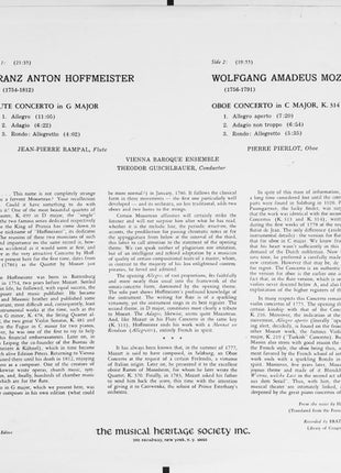 Franz Anton Hoffmeister / Wolfgang Amadeus Mozart, Jean-Pierre Rampal, Pierre Pierlot, Wiener Barockensemble, Theodor Guschlbauer : Flute Concerto In G Major / Oboe Concerto In C Major, K. 314 (LP, RE)