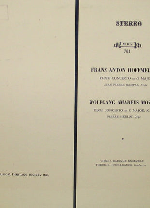 Franz Anton Hoffmeister / Wolfgang Amadeus Mozart, Jean-Pierre Rampal, Pierre Pierlot, Wiener Barockensemble, Theodor Guschlbauer : Flute Concerto In G Major / Oboe Concerto In C Major, K. 314 (LP, RE)