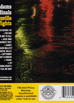 Ryan Adams & The Cardinals : Jacksonville City Nights (CD, Album)