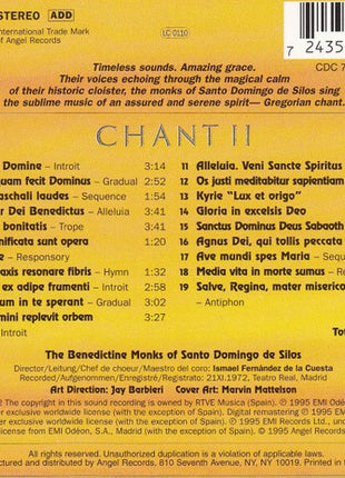 The Benedictine Monks Of Santo Domingo De Silos* : Chant II (CD, Album, RM)