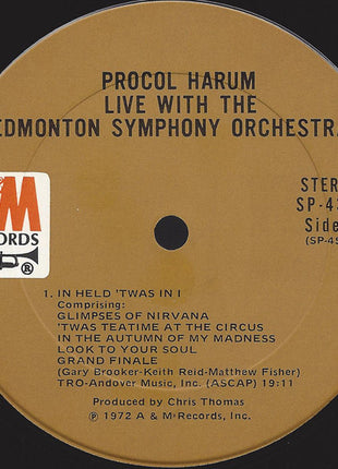 Procol Harum In Concert With The Edmonton Symphony Orchestra : Live (LP, Album, Ter)
