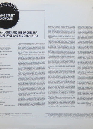 Jonah Jones And His Orchestra, Hot Lips Page And His Orchestra : Swing Street Showcase  (LP, Comp)