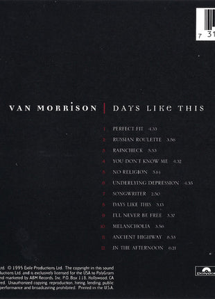 Van Morrison : Days Like This (CD, Album)