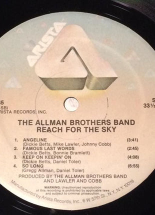 The Allman Brothers Band : Reach For The Sky (LP, Album, Kee)