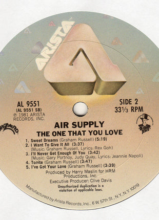 Air Supply : The One That You Love (LP, Album, Ter)