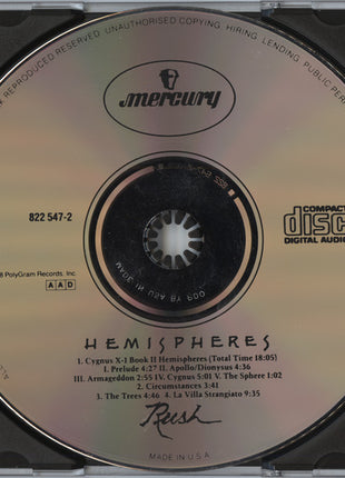Rush : Hemispheres (CD, Album, RE, RP, PDO)