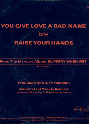 Bon Jovi : You Give Love A Bad Name (7", Single, 49)