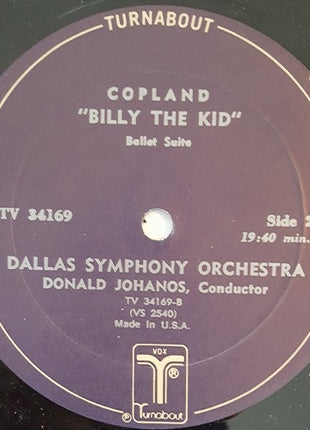 Aaron Copland, Dallas Symphony Orchestra, Donald Johanos : Billy The Kid; Rodeo; Fanfare For The Common Man (LP, Album, RE)