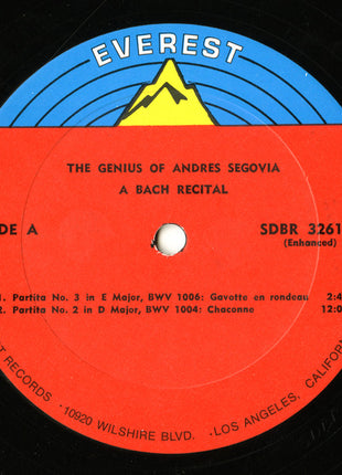Andrés Segovia : The Genius Of Andrés Segovia - A Bach Recital (LP, Album)