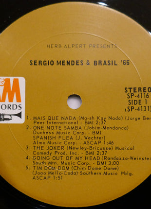 Herb Alpert Presents Sérgio Mendes & Brasil '66 : Herb Alpert Presents Sergio Mendes & Brasil '66 (LP, Album, RP, Pit)