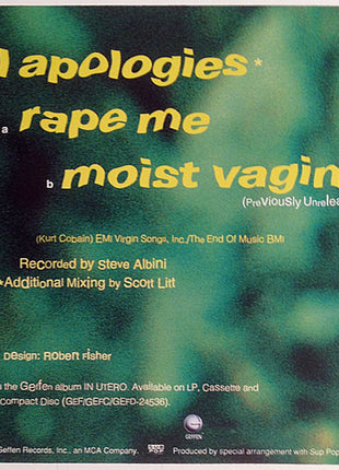 Nirvana : All Apologies • Rape Me (CD, Single, RP)