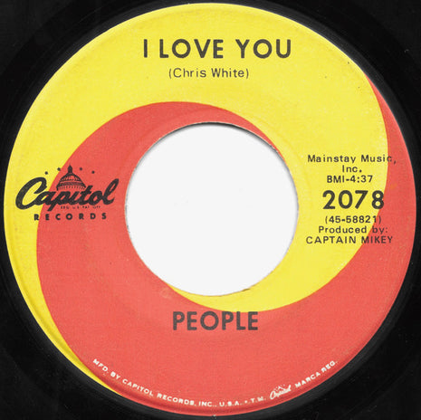 People (4) : I Love You (7", Single, Scr)