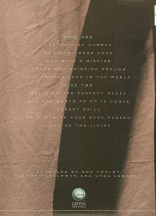 Don Henley : Building The Perfect Beast (LP, Album, Spe)