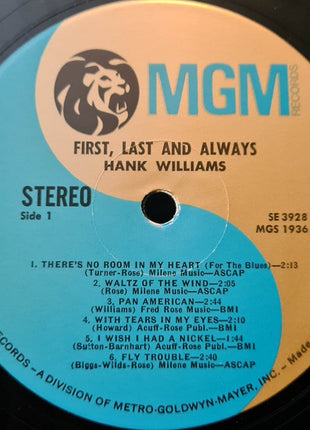 Hank Williams : First, Last & Always (LP, Comp, RE)