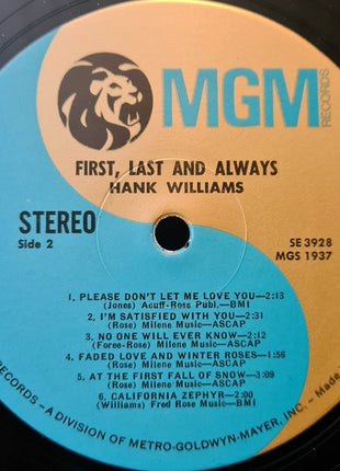 Hank Williams : First, Last & Always (LP, Comp, RE)