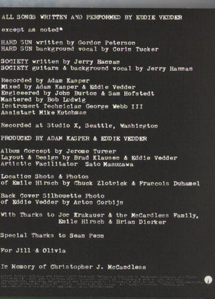 Eddie Vedder : Into The Wild (Music For The Motion Picture) (CD, Album, Car)