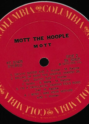 Mott The Hoople : Mott (LP, Album, Ter)